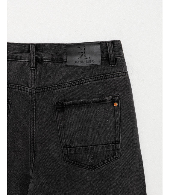 MIKE carrot cropped fit jeans with rips