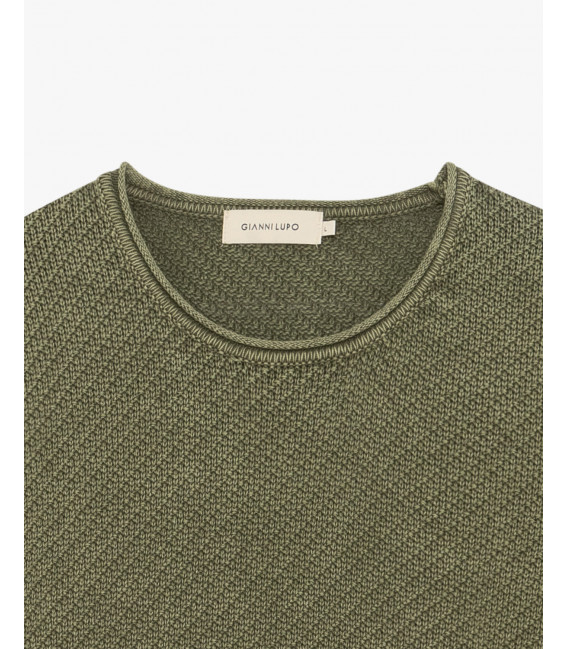 Textured cotton sweater