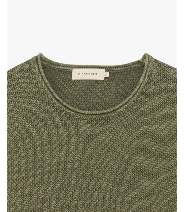 Textured cotton sweater