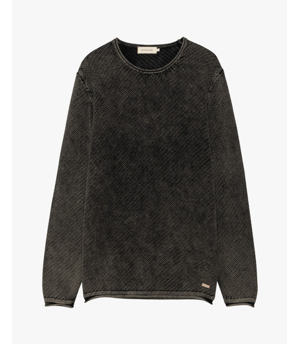 Delave effect cotton sweater
