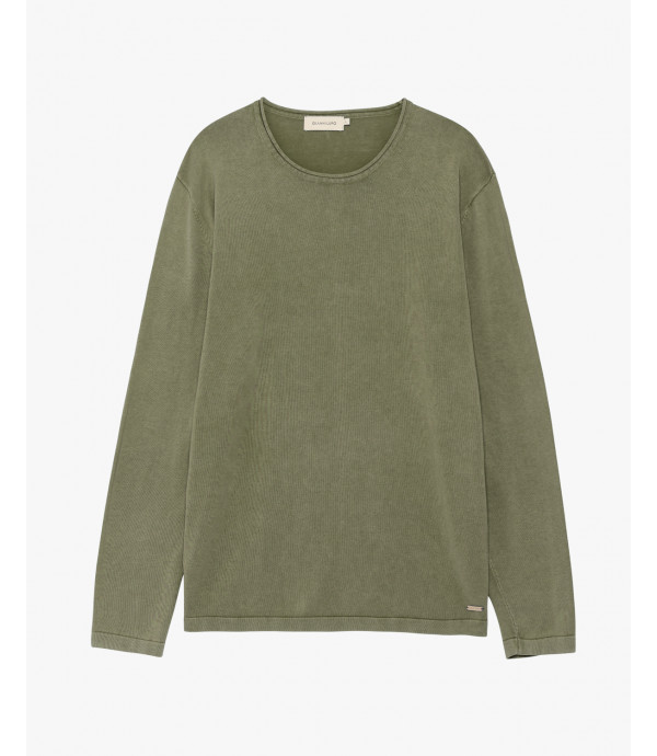 Delave effect cotton sweater