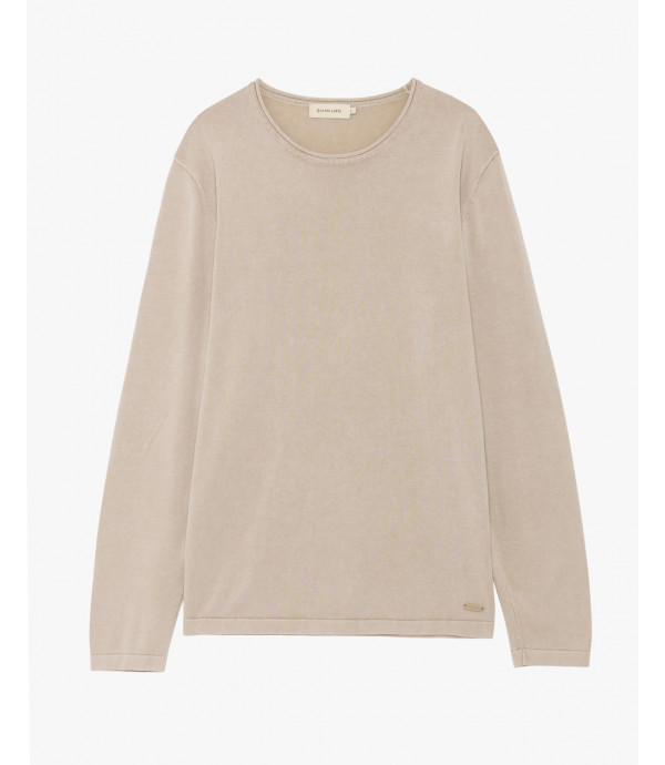 Delave effect cotton sweater