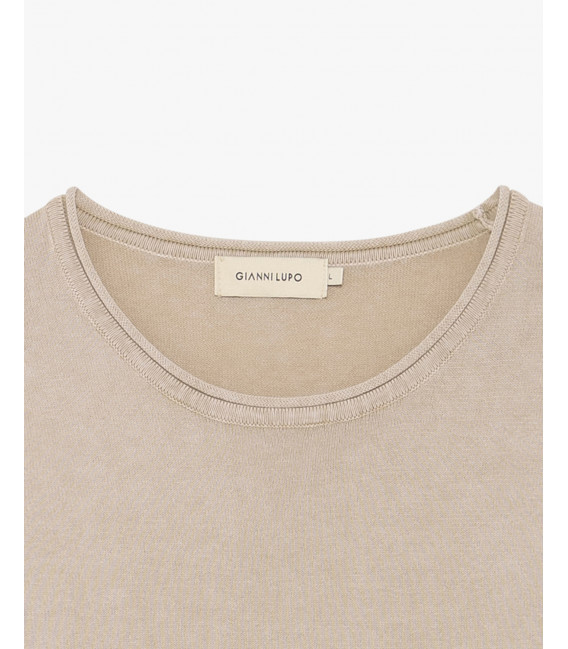 Delave effect cotton sweater