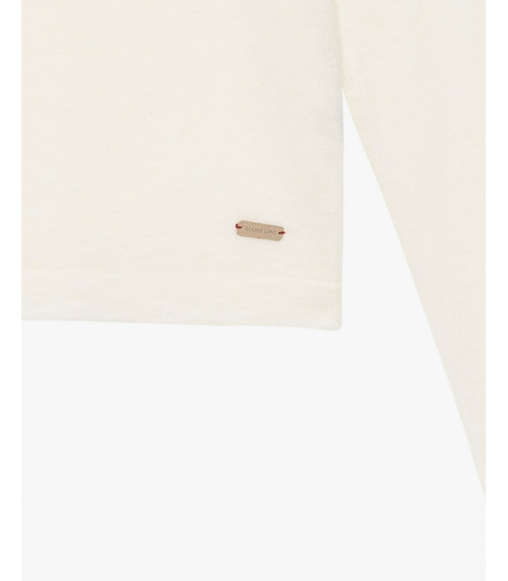 Textured round neck pullover