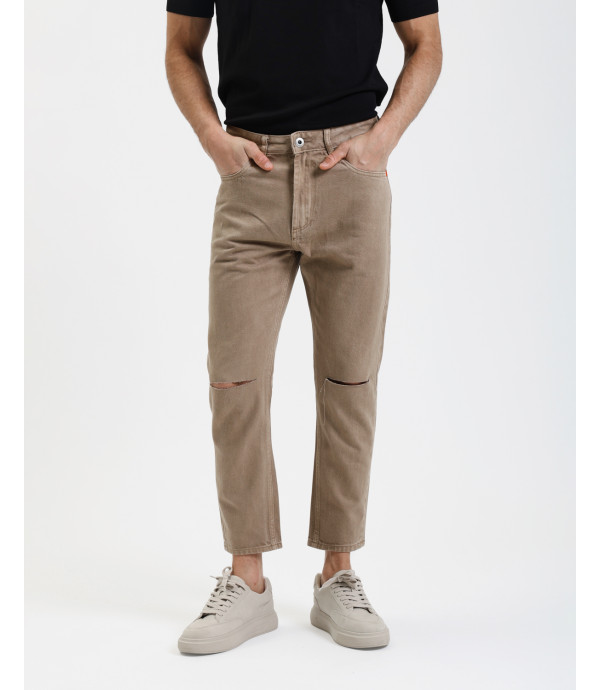 COOPER carrot fit jeans with knee rip