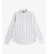 Mandarin collar shirt with stripes