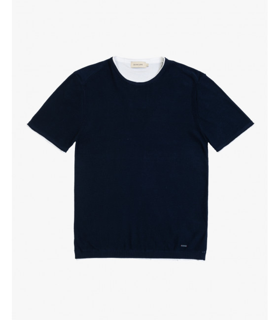 T-shirt girocollo testurizzato in cotone