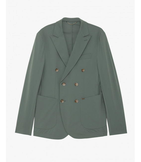 Wrinkle-free double breasted blazer