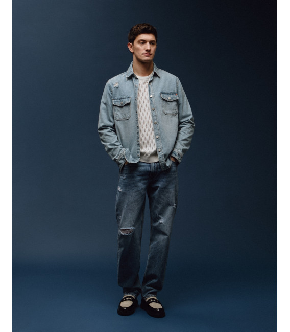 Jeans ALEX straight fit con whiskers e rotture