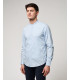 Stretch cotton mandarin collar shirt
