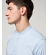 Stretch cotton mandarin collar shirt
