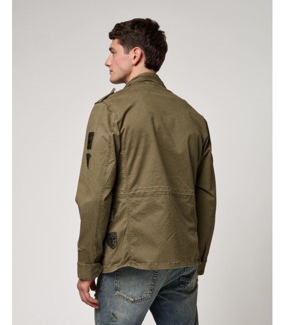 Safari jacket with patches