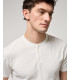 Knitted mandarin collar polo shirt