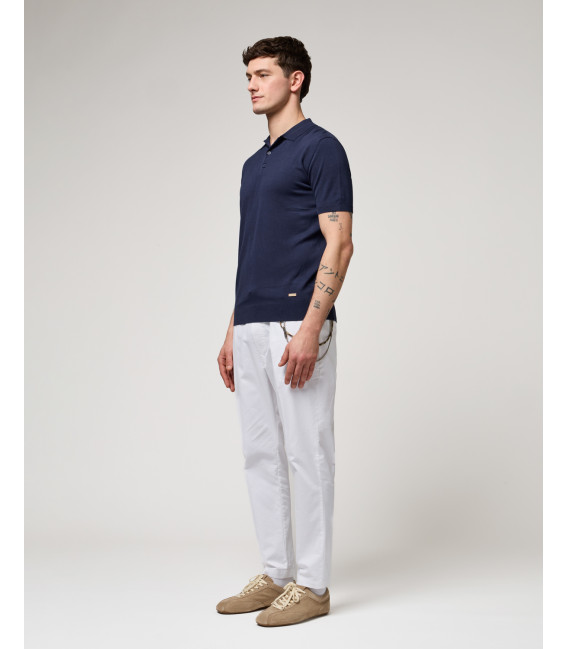 Muscle fit knitted polo shirt