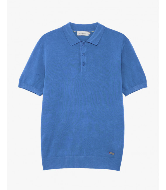 Muscle fit knitted polo shirt