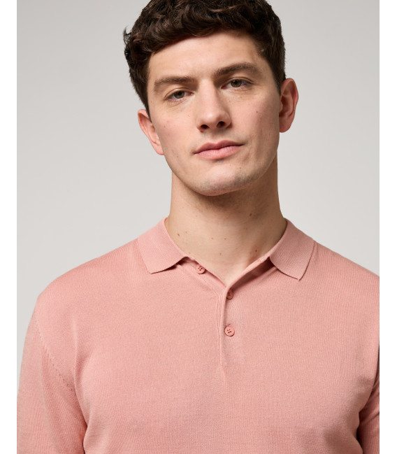 Muscle fit knitted polo shirt
