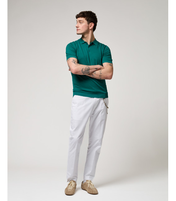 Muscle fit knitted polo shirt