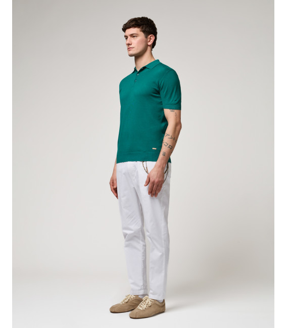Muscle fit knitted polo shirt