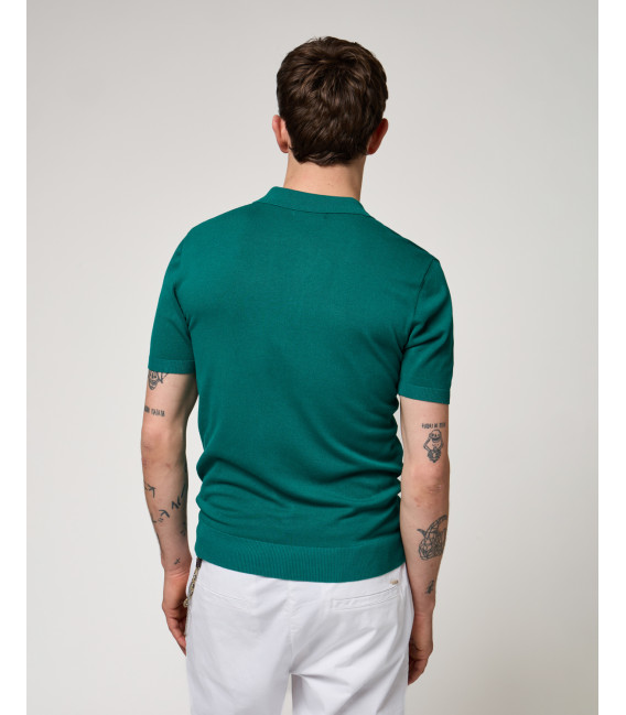 Muscle fit knitted polo shirt