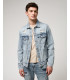 Denim jacket with rips