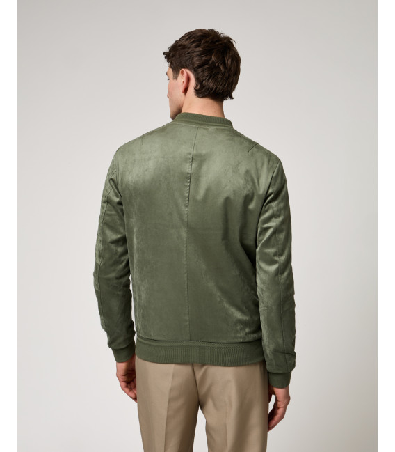 Giubbotto bomber effetto camoscio