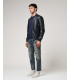 Faux-leather bomber jacket