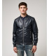 Faux-leather bomber jacket