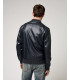 Faux-leather bomber jacket