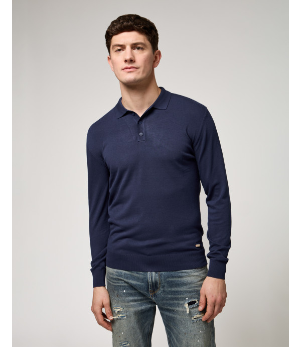 Relaxed fit long sleeves polo shirt