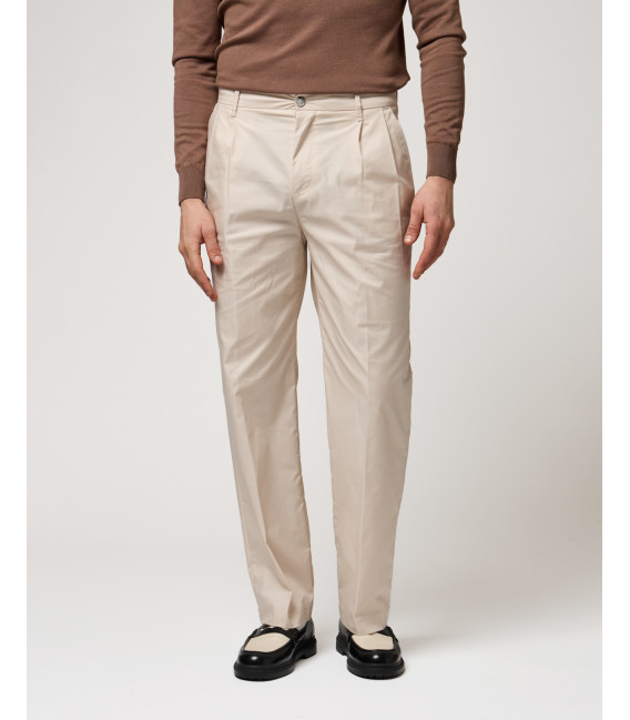 Wide leg trousers with double pleats