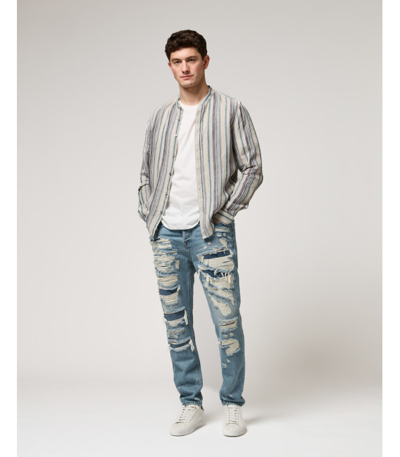 GRANT carrot fit jeans with evident rip&repair