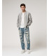 GRANT carrot fit jeans with evident rip&repair