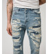 GRANT carrot fit jeans with evident rip&repair