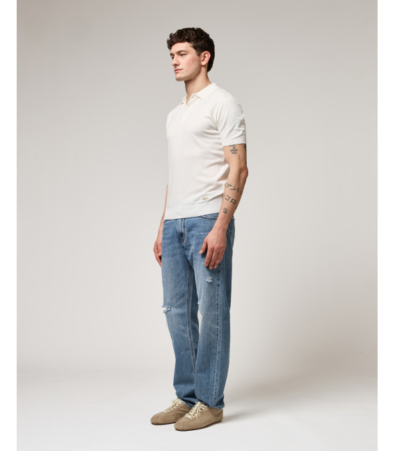 Muscle fit knitted polo shirt