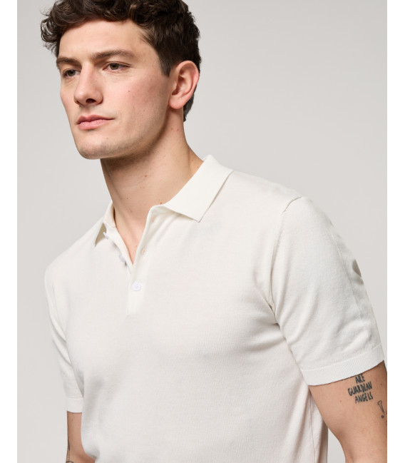 Muscle fit knitted polo shirt