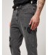 MIKE carrot cropped fit jeans with rips
