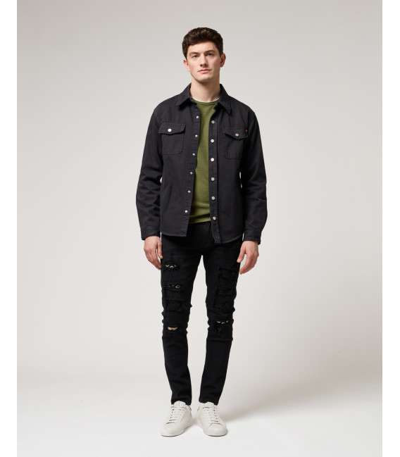 Overshirt denim con tasche