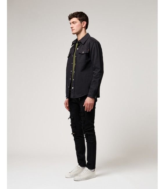 Overshirt denim con tasche