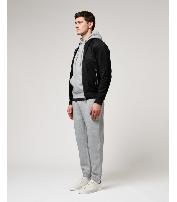 Faux-suede bomber jacket