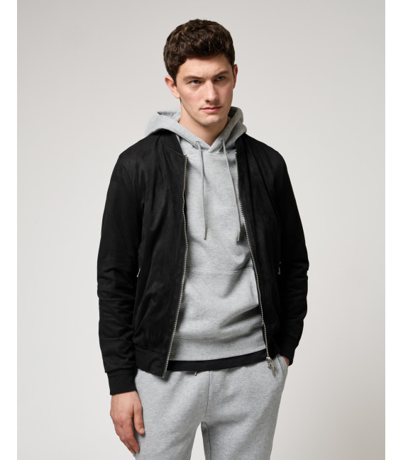 Faux-suede bomber jacket