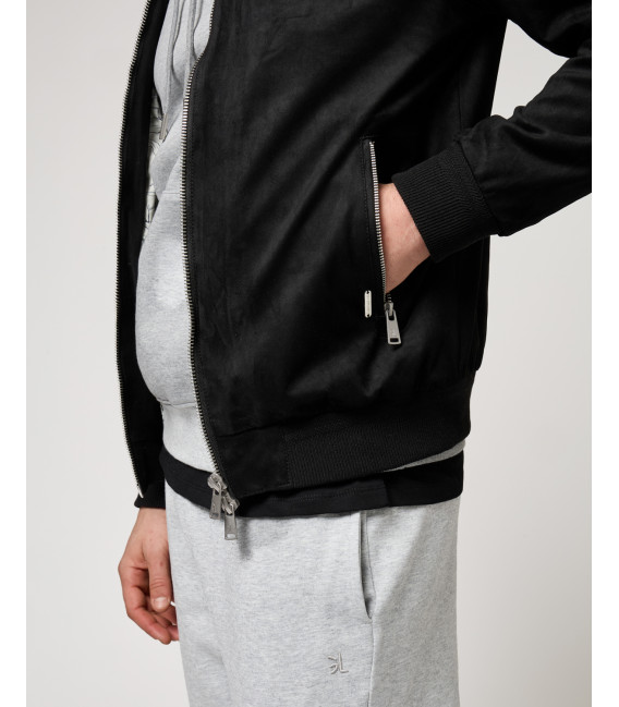 Faux-suede bomber jacket