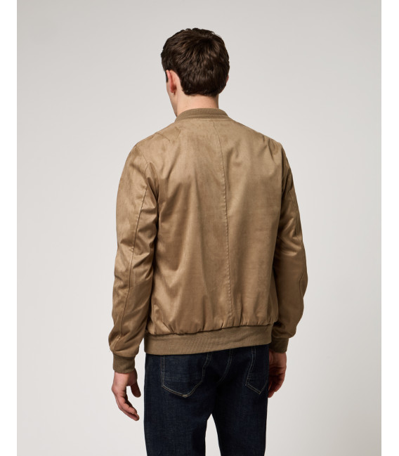 Giubbotto bomber effetto camoscio