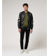 Faux-leather bomber jacket