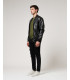 Faux-leather bomber jacket