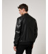 Faux-leather bomber jacket