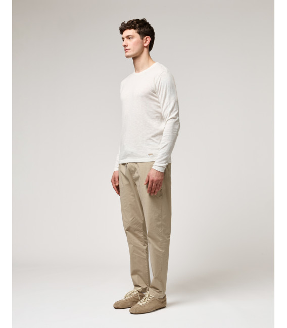 Textured round neck pullover