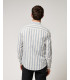 Mandarin collar shirt with stripes
