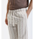 Relaxed fit striped drawstring trousers