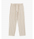 Relaxed fit striped drawstring trousers
