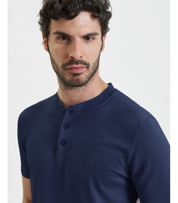 Polo in maglia collo coreano